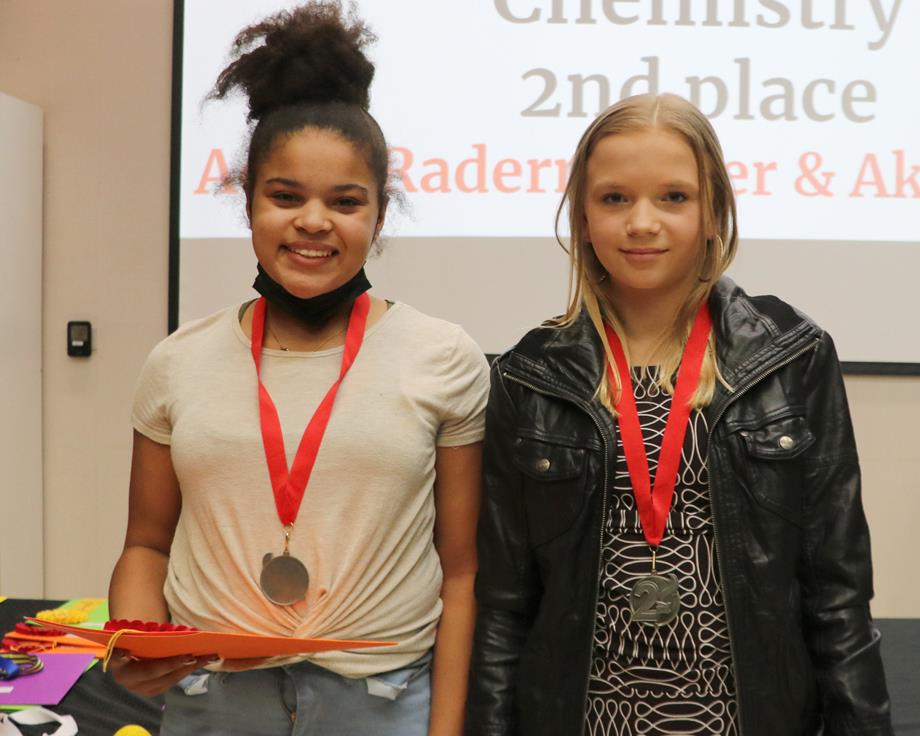 Adria Radermacher and Akira Briggs, Second Place, Chemistry